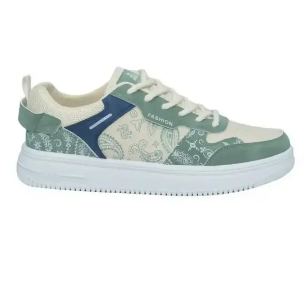 Green/Brown color  Synthetic Round Toe Lace-Up Closure Casual/Sport Sneakers Men Women